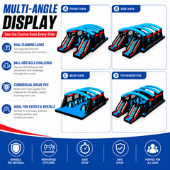 NB-OB066 Large Inflatable 5k Obstacle Course With Climbing Wall And Challenge Games For Outdoor Events