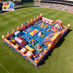 NB-OB059 Large Amusement Park Inflatable Commercial Playground Inflatable Obstacle Course Theme Park Sport Game Bounce House