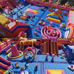 NB-OB059 Large Amusement Park Inflatable Commercial Playground Inflatable Obstacle Course Theme Park Sport Game Bounce House