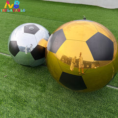NB-MB030 Inflatable Mirror Soccer Ball Gold Silver Customizable Reflective Decoration Ball for Events and Commercial Displays