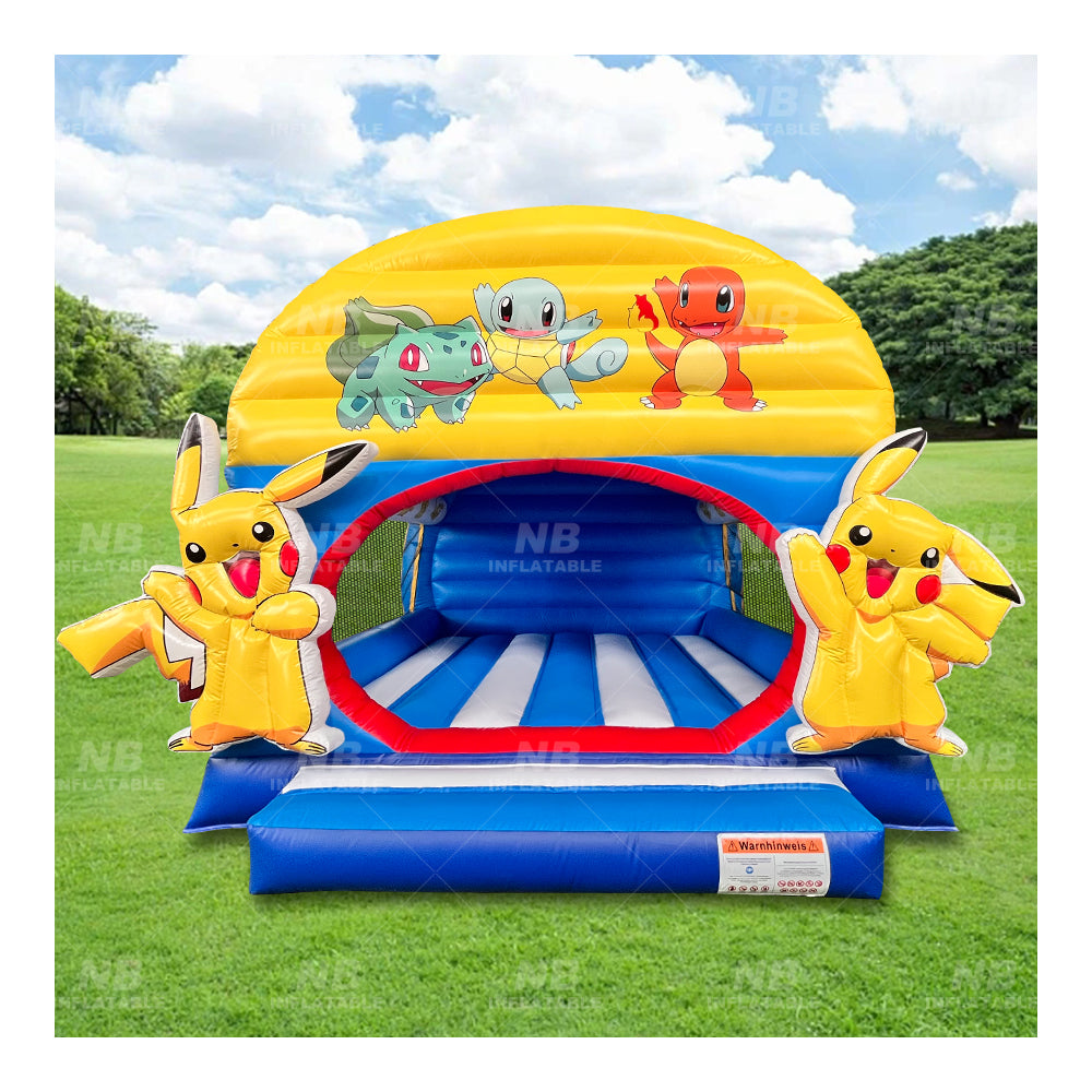 NB-BC116 Commercial Unisex Inflatable PVC Bouncer Slide Pikachu Jumping Castle for Kids Party with Blower