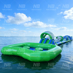 NB-WP027 Custom Inflatable Water Obstacle Course for Lakes and Water Parks | Floating Aqua Challenge Track with Free Design