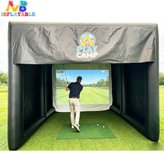 NB-TE058 Customized Size Padded Inflatable Golf Simulator Enclosure for Backyard Practice