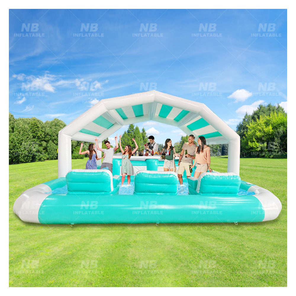 NB-PB028 Customized Backyard Water Swimming Pool Inflatable Sofa Pool bar Pub House Blow up Bars for Adults Party