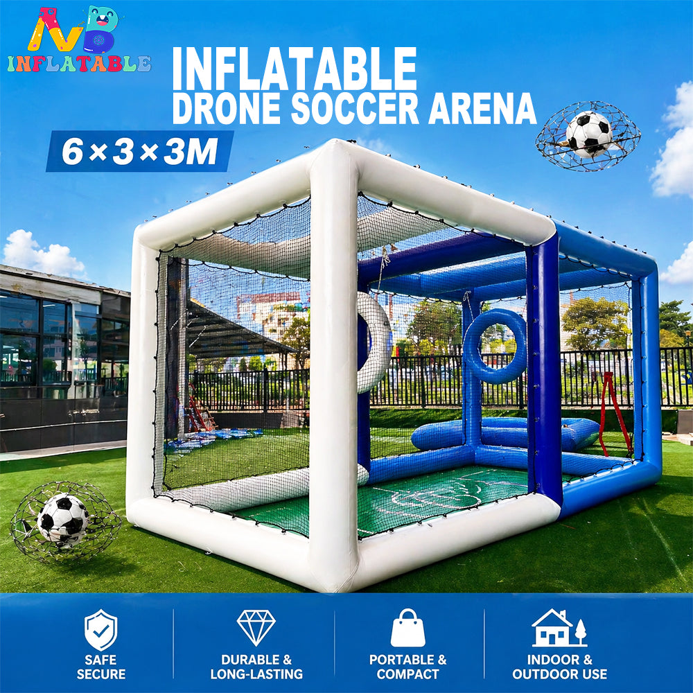 NG-SG088 Inflatable Drone Soccer Arena, 6x3x3m, Portable, Safe, Easy Inflation for Indoor & Outdoor Use, Ideal for Drone Sports