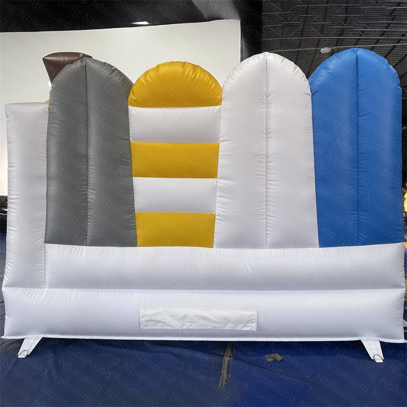 NB-BC059 Commercial PVC Bouncy Mini Toddler White Bounce House Inflatable Wedding Bouncer Castle with Ball Pool Slide Pit for Rental