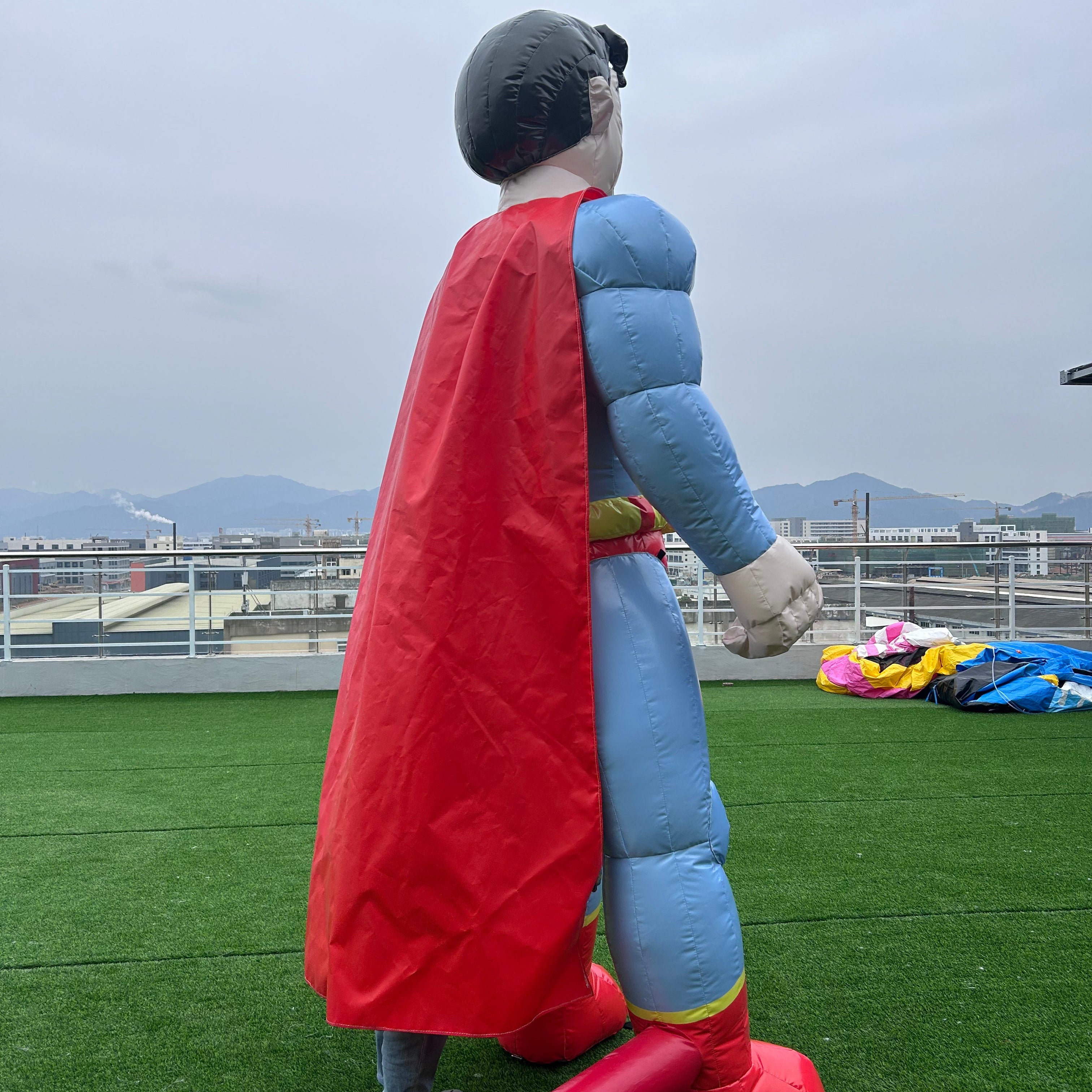 NB-CT031 Inflatable Superman Cartoon PVC Inflatable Balloon for Outdoor Events Advertising Custom High With Blower