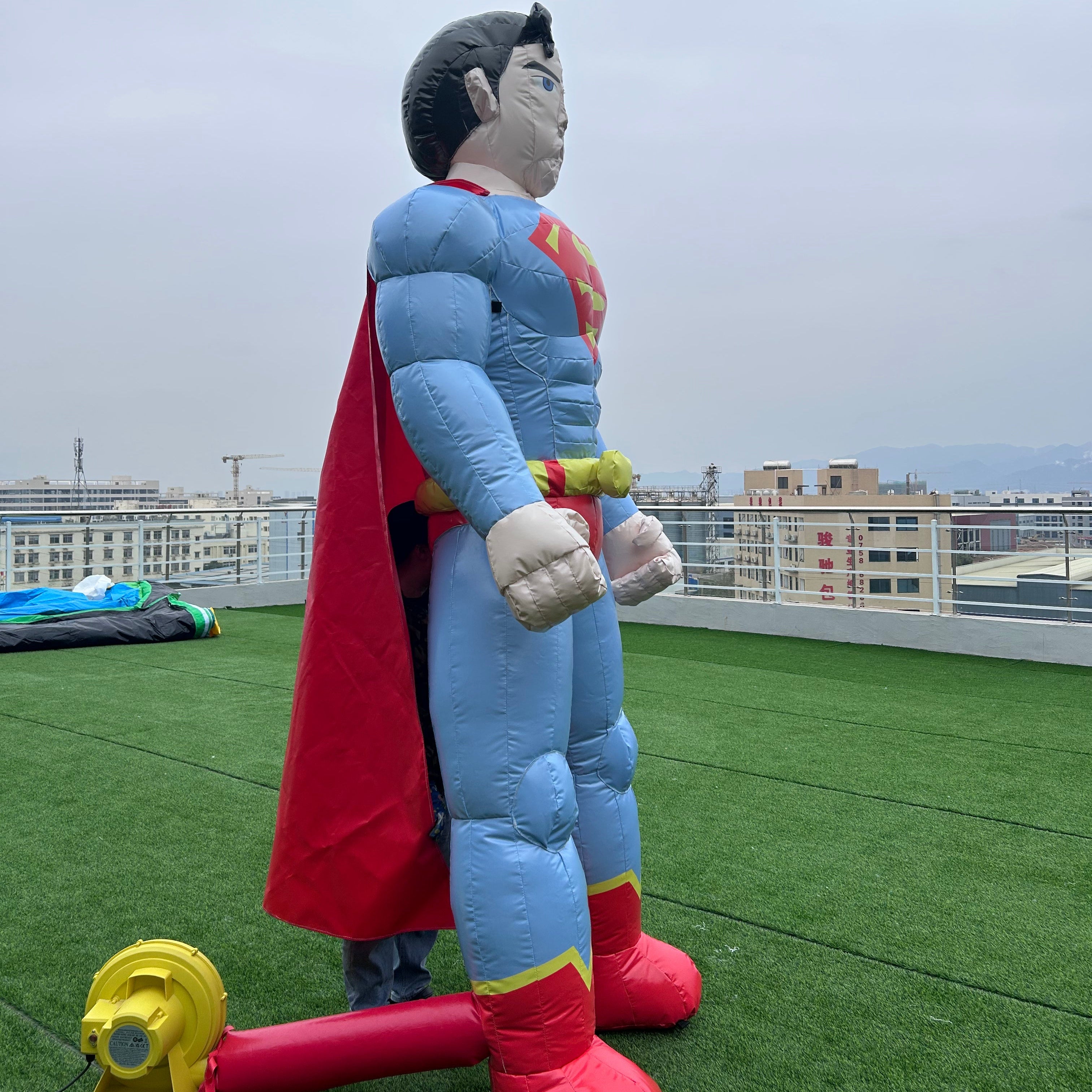 NB-CT031 Inflatable Superman Cartoon PVC Inflatable Balloon for Outdoor Events Advertising Custom High With Blower