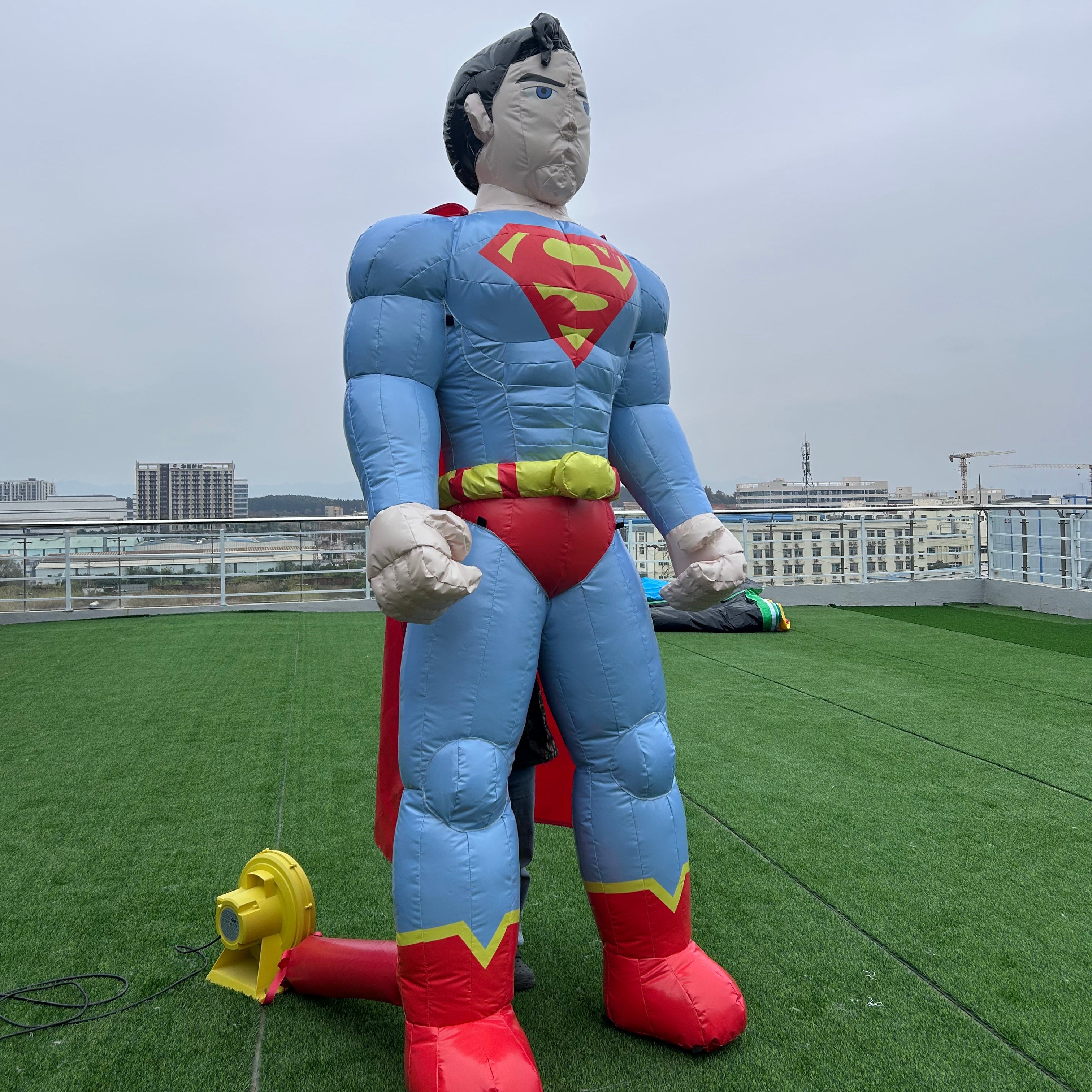 NB-CT031 Inflatable Superman Cartoon PVC Inflatable Balloon for Outdoor Events Advertising Custom High With Blower