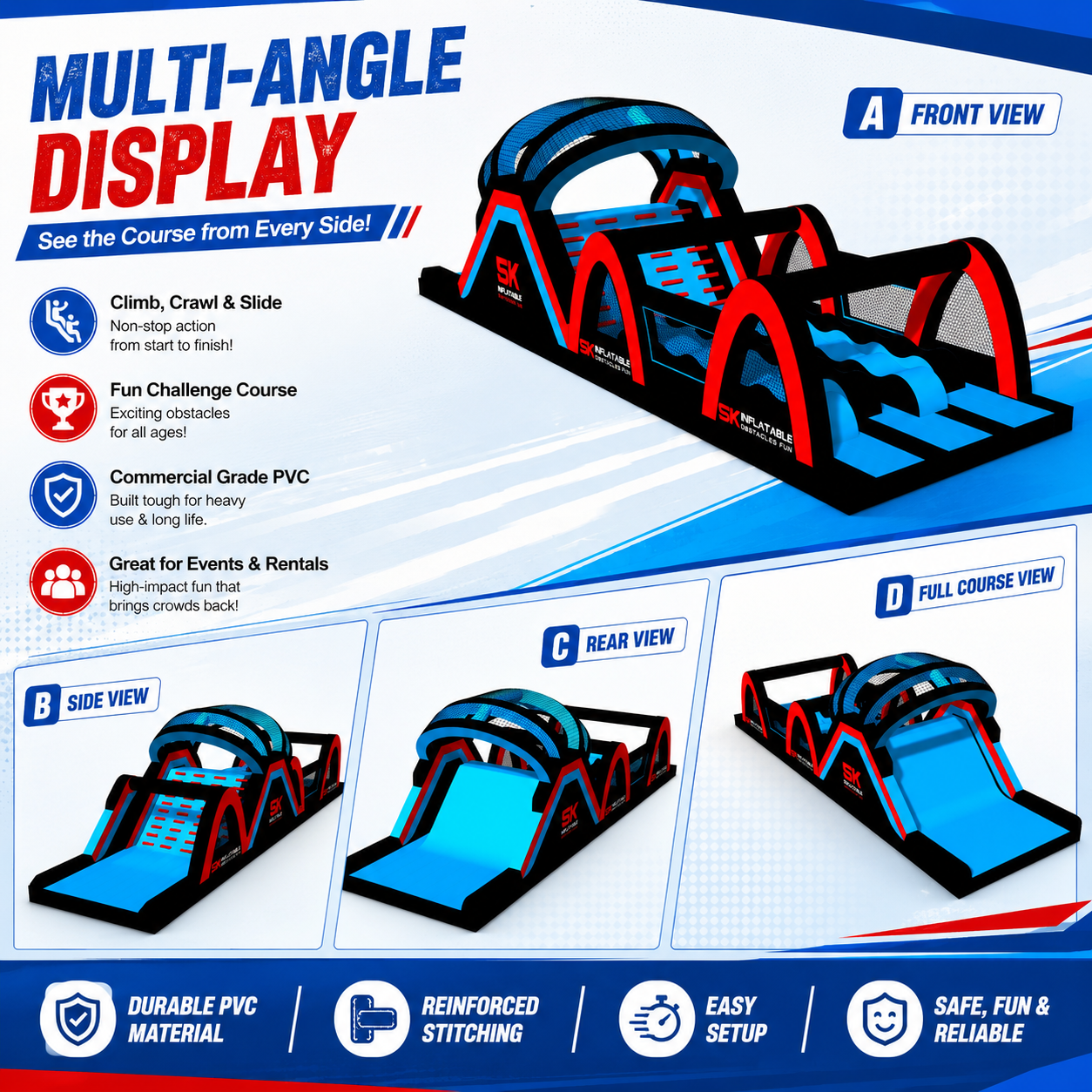 NB-OB068 Professional Inflatable 5k Obstacle Course Challenge System For Sports Events And Outdoor Entertainment