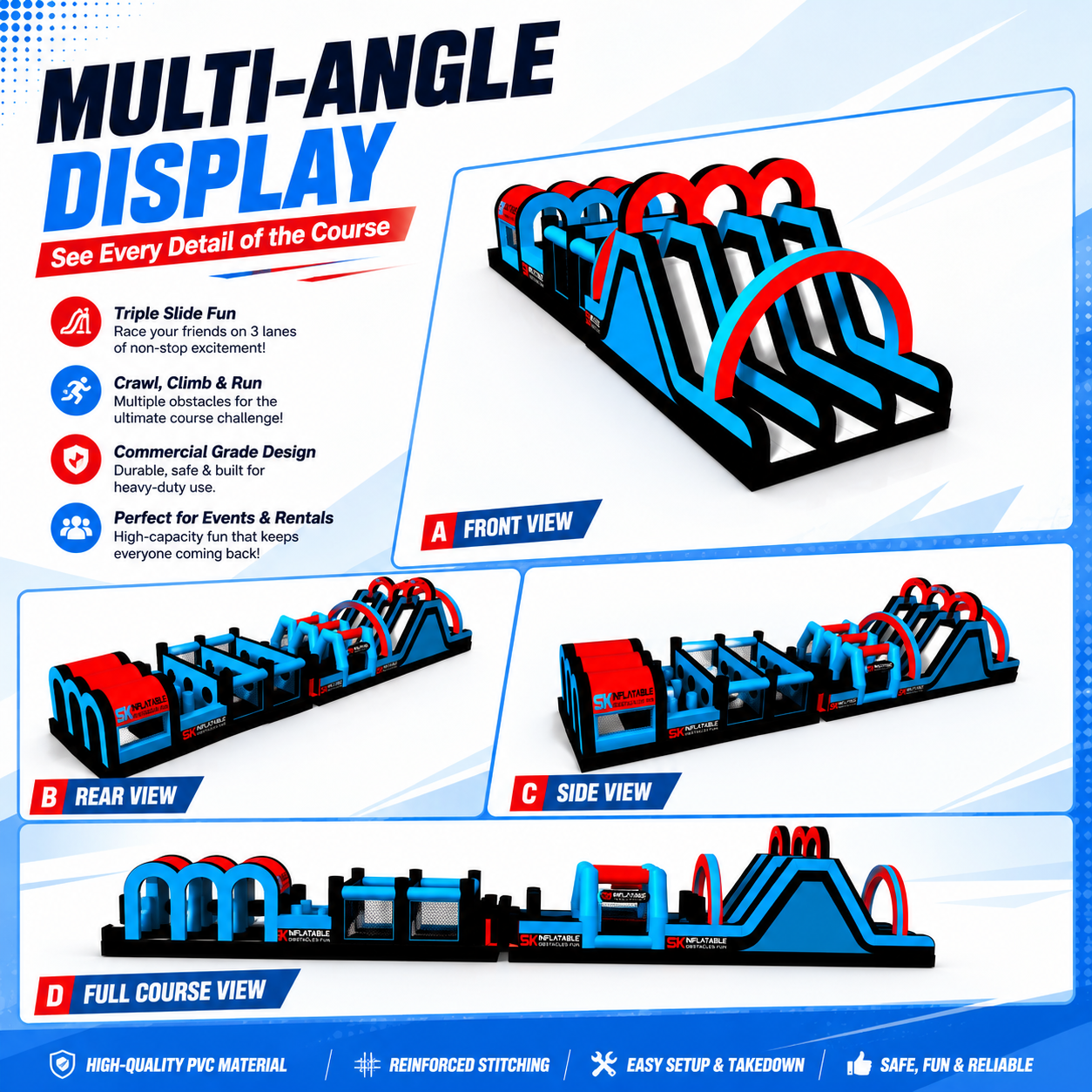 NB-OB069 Heavy Duty Inflatable 5k Obstacle Course Racing Equipment For Parks Schools And Corporate Events