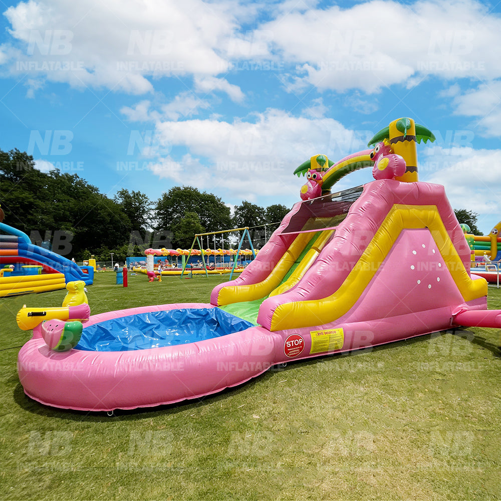 NB-SL057 Commercial PVC Inflatable Water Park Slides with Splash Pool Event Rental Inflatable Slide Small Water Park for Kids