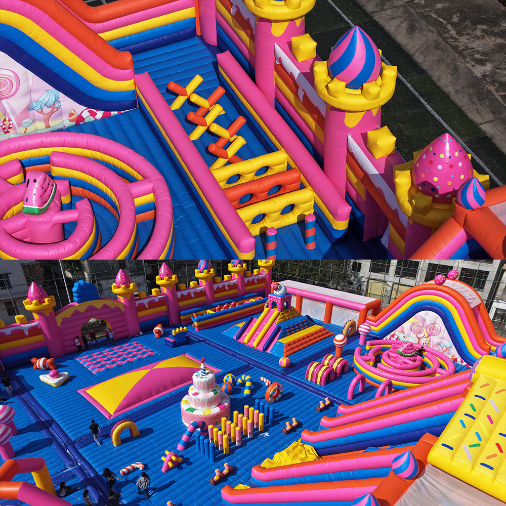 NB-OB059 Large Amusement Park Inflatable Commercial Playground Inflatable Obstacle Course Theme Park Sport Game Bounce House