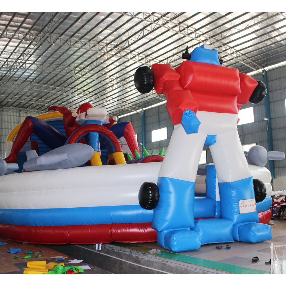 NB-BC055 Commercial Inflatable Bouncer Bounce House Orange Castle Waterslide Combo Dry Wet Water Slide