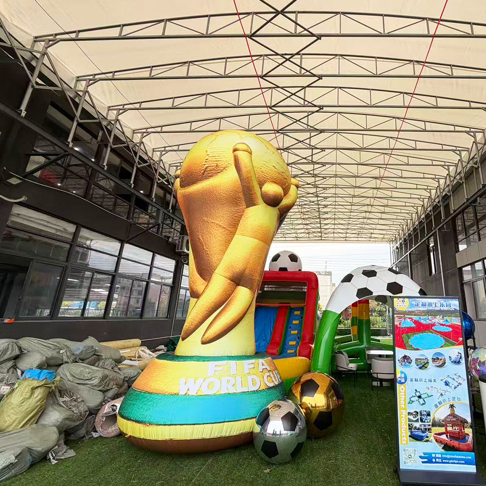 NG-SG091 Giant Inflatable World Cup Trophy Replica Commercial PVC Sports Event Decoration Blow Up Football Trophy For Promotion Party Stadium Display