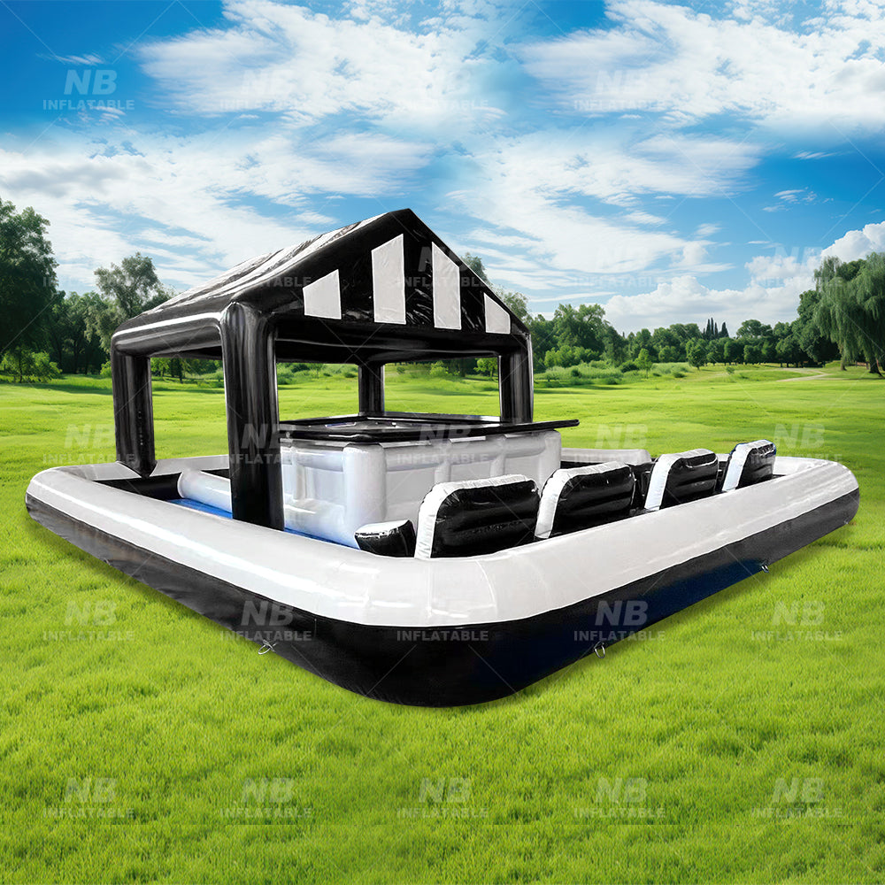NB-PB005 Inflatable Swimming Pool PVC Water Inflatable Pool Bar With Seats Leisure Platform Inflatable Floating Pool Bar For Party