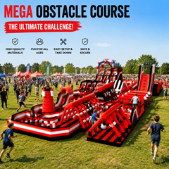 NB-OB061 5K Inflatable Obstacle Course Park Commercial Grade Giant Inflatable Challenge Course for Events Rentals & Outdoor Festivals