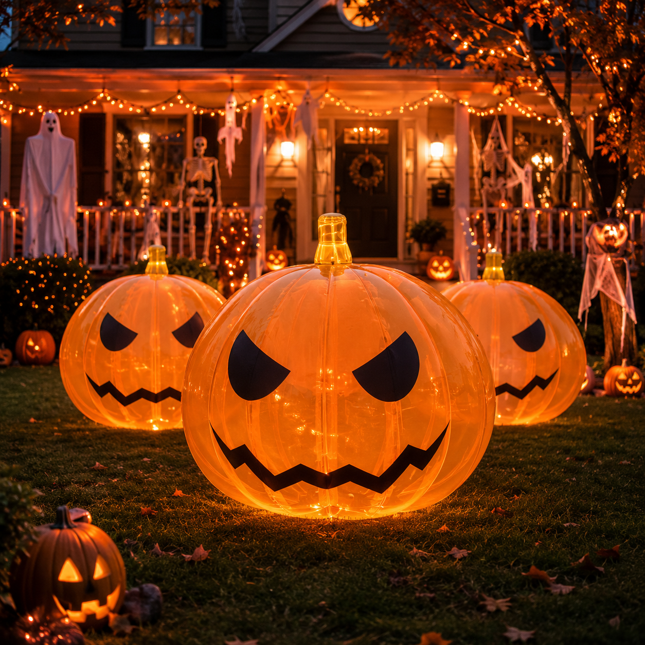 NB-CT036 Custom 2M Large Inflatable Black Pumpkin Weatherproof Inflatable Halloween Decor Party Event Yard Decoration Business