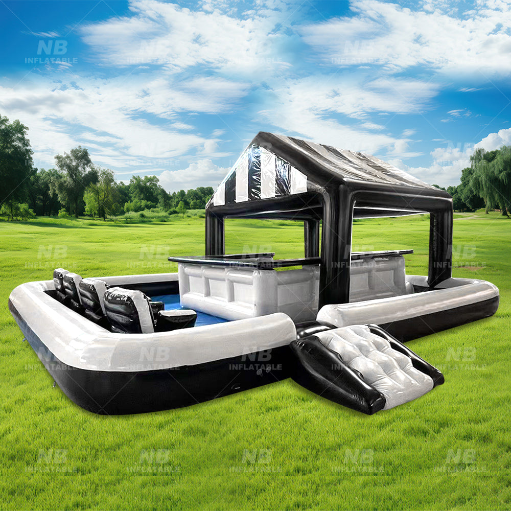 bar tent NB-PB007 Backyard Inflatable Party Bar With Swimming Pool Portable Bar Pool Tent Water Blow Up Inflatable Bar Pool