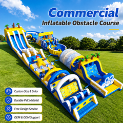 Commercial Inflatable Obstacle Course Playground Custom Outdoor Fun Park Commercial Grade PVC Giant Size 150 Capacity for Events