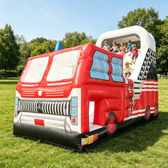 NB-SL063 Inflatable Fire Truck Slide Bounce House For Kids Outdoor Party Carnival