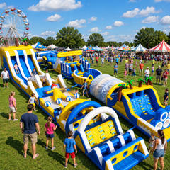 Commercial Inflatable Obstacle Course Playground Custom Outdoor Fun Park Commercial Grade PVC Giant Size 150 Capacity for Events