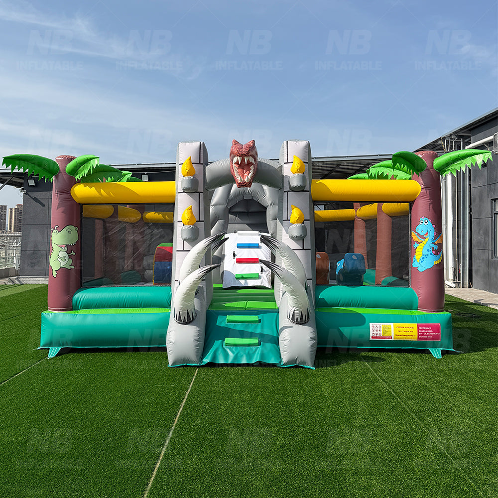 NB-BC120 Dinosaur Inflatable Bounce House With Slide Commercial Grade PVC Kids Jumper Castle for Backyard Party Event Rental
