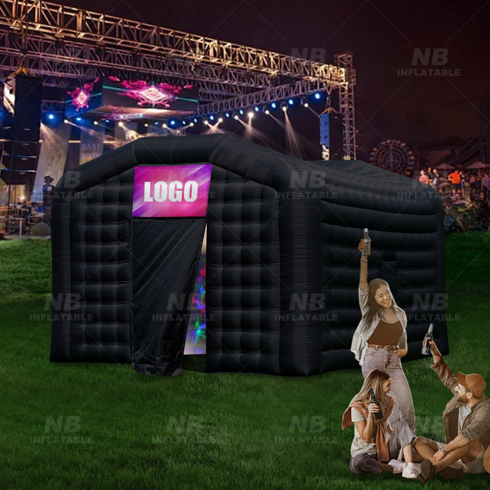 portable party tent NB-TE034 Custom oxford Portable Party Tent House Black Inflatable Cube Party Nightclub Tent Inflatable Night Club Tent