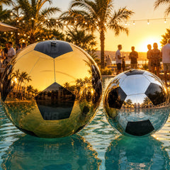 NB-MB030 Inflatable Mirror Soccer Ball Gold Silver Customizable Reflective Decoration Ball for Events and Commercial Displays