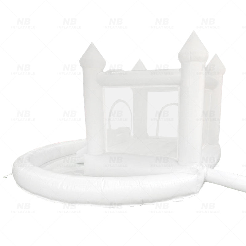 NB-WH005 Commercial Luxury All White Wedding Bouncer Jumping Bouncy Castle Inflatable White Bounce House