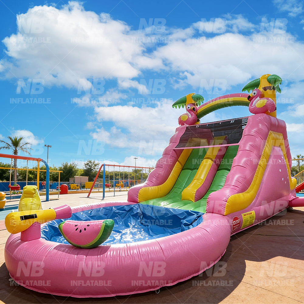 NB-SL057 Commercial PVC Inflatable Water Park Slides with Splash Pool Event Rental Inflatable Slide Small Water Park for Kids