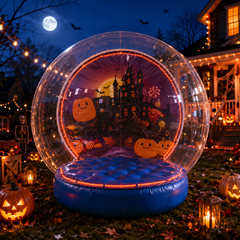 NB-TE063 Giant Inflatable Human Snow Globe with Constant Airflow Waterproof PVC Christmas Outdoor Photo Booth Decoration Custom Print