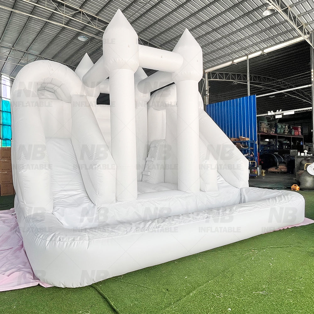 NB-WH020 Commercial Grade Inflatable White Bounce House Castle PVC Jumper with Air Blower for Weddings