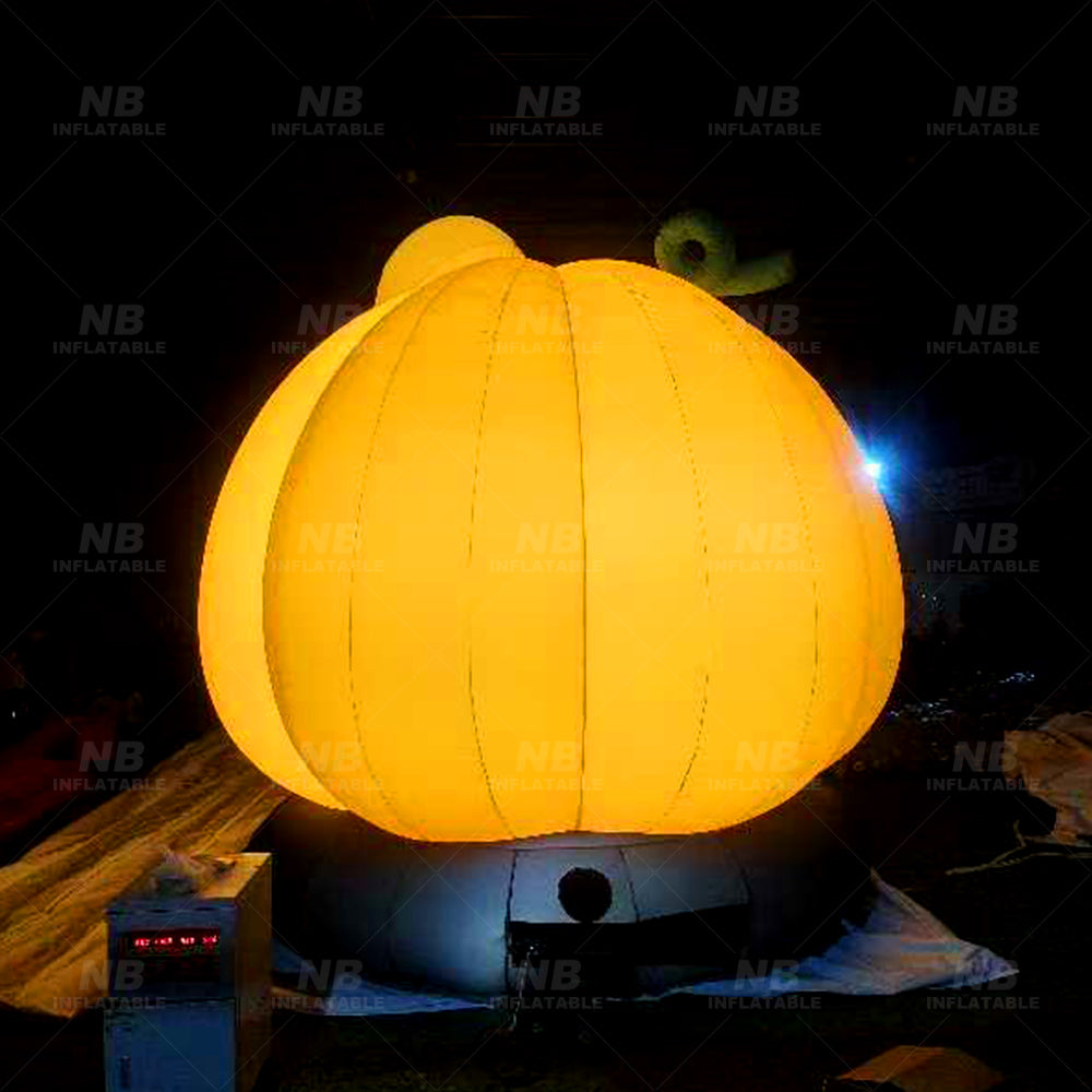 NB-CT037 Giant Inflatable Halloween Pumpkin with Ghost Decor Weatherproof Inflatable Pumpkin Light for Outdoor Commercial Event Rental