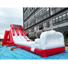 NB-SL060 Commercial Grade 2 Lane Inflatable Water Slide - Red & White Dual Lane Slide for Summer Events