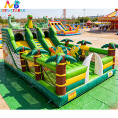 NB-BC118  Dinosaur Themed Inflatable Bounce House with Slide Kids Outdoor Jumping Castle for Parties