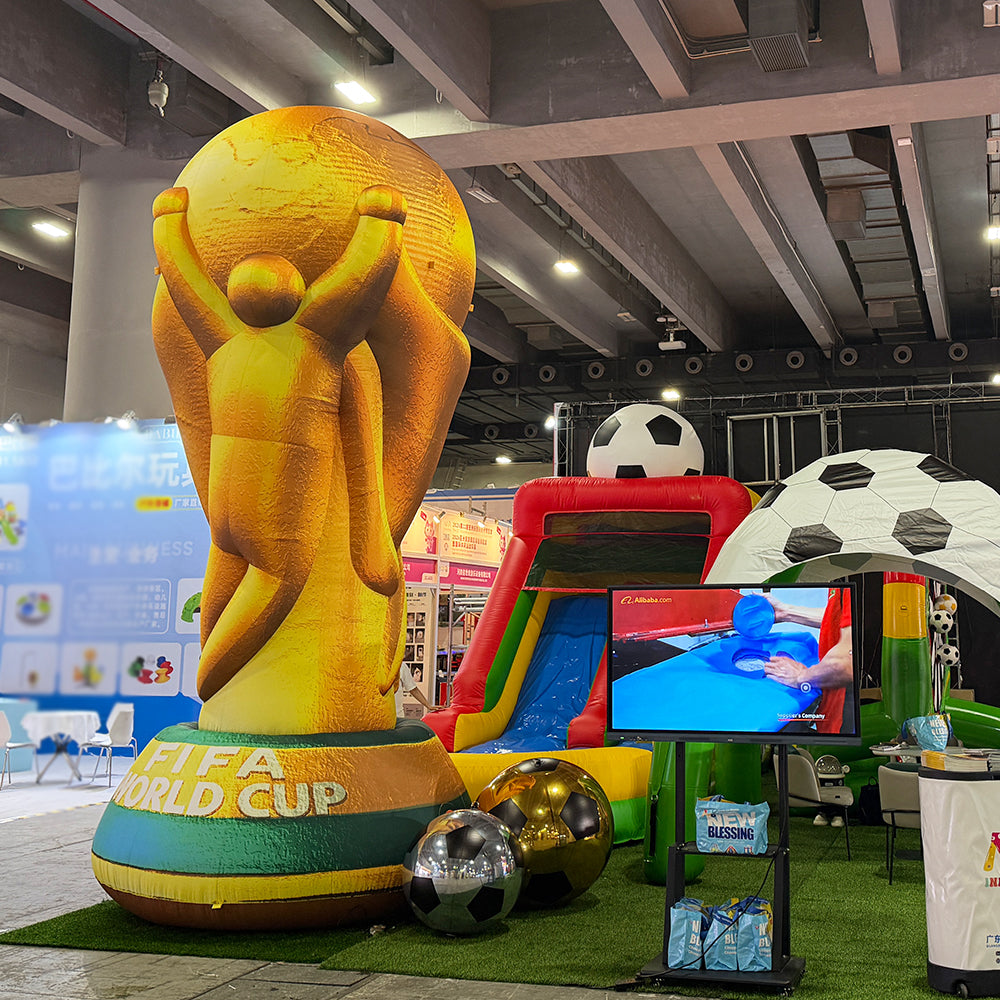 NG-SG091 Giant Inflatable World Cup Trophy Replica Commercial PVC Sports Event Decoration Blow Up Football Trophy For Promotion Party Stadium Display