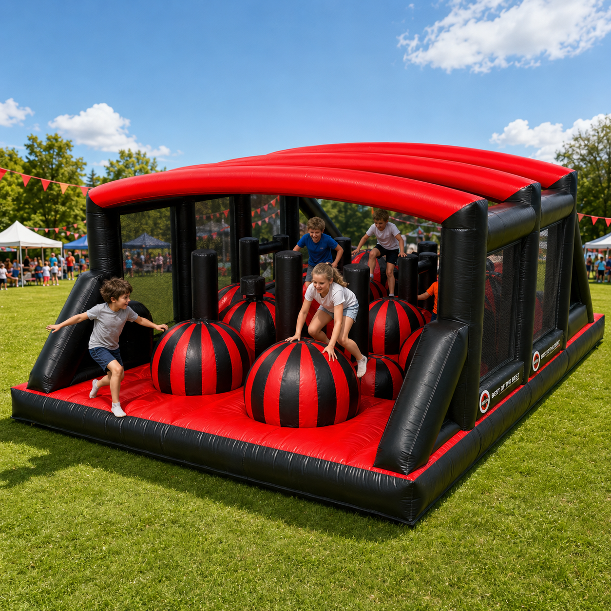 NB-OB062 Custom Modular Inflatable Obstacle Course for Kids & Adults Commercial Grade Inflatable Challenge Course with Free Design