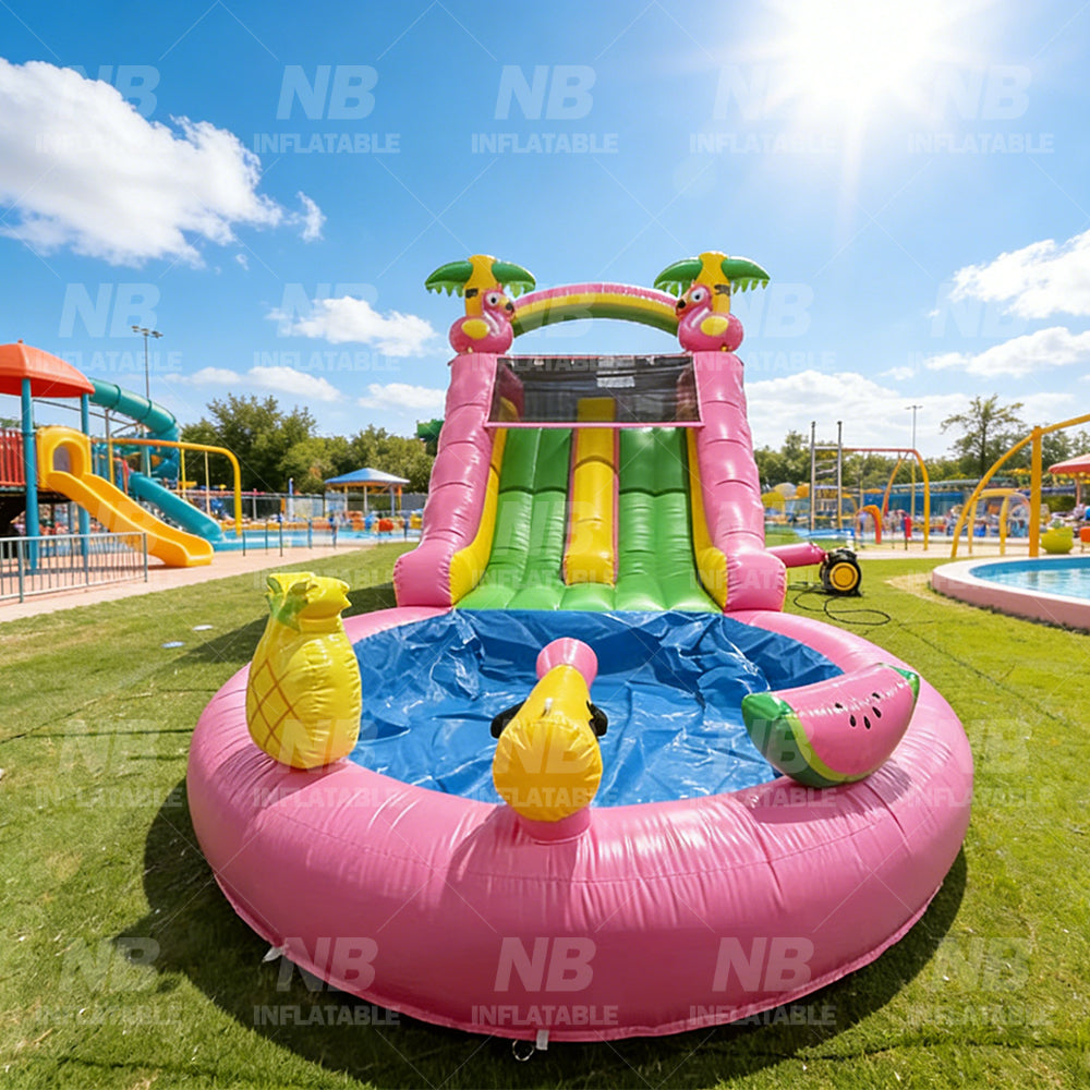 NB-SL057 Commercial PVC Inflatable Water Park Slides with Splash Pool Event Rental Inflatable Slide Small Water Park for Kids