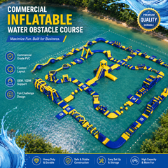NB-WP028 Commercial Inflatable Water Park Equipment Floating Obstacle Course with Slides and Climbing Challenges