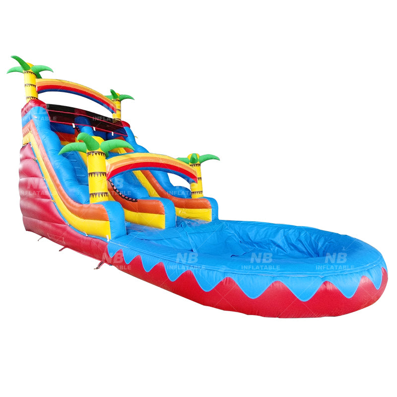 NB-SL044 Commercial PVC tropical palm tree inflatable water slide 18FT tall inflatable slides with pool or party business