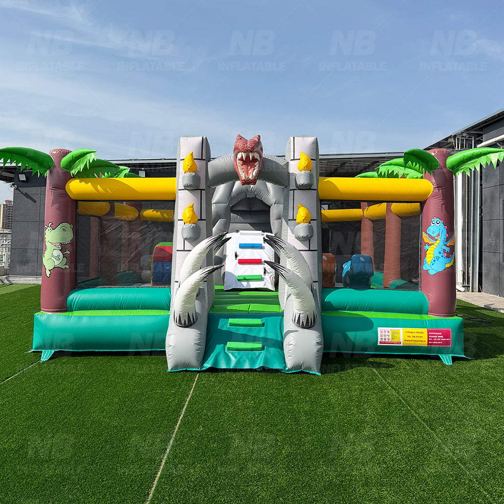 NB-BC120 Dinosaur Inflatable Bounce House With Slide Commercial Grade PVC Kids Jumper Castle for Backyard Party Event Rental