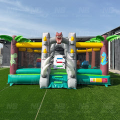 NB-BC120 Dinosaur Inflatable Bounce House With Slide Commercial Grade PVC Kids Jumper Castle for Backyard Party Event Rental