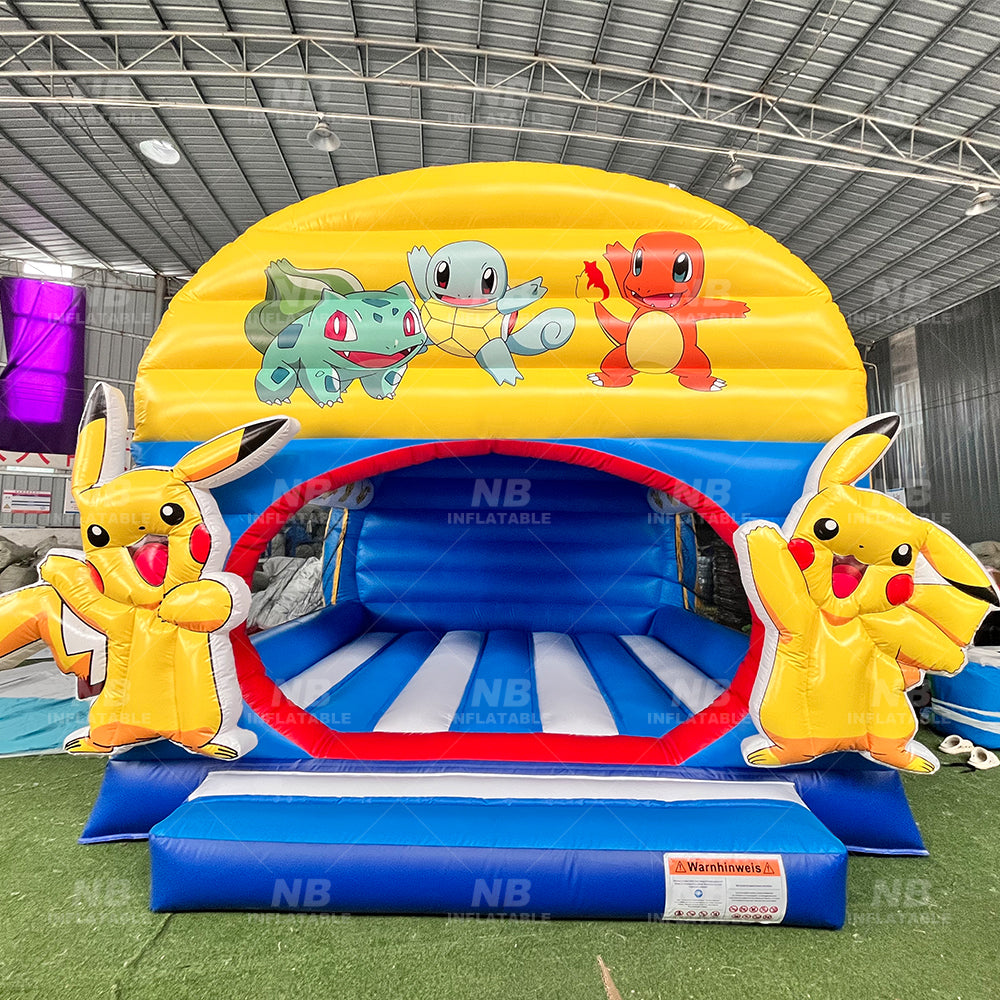 NB-BC116 Commercial Unisex Inflatable PVC Bouncer Slide Pikachu Jumping Castle for Kids Party with Blower