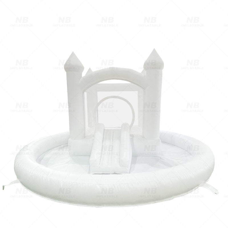 NB-WH005 Commercial Luxury All White Wedding Bouncer Jumping Bouncy Castle Inflatable White Bounce House