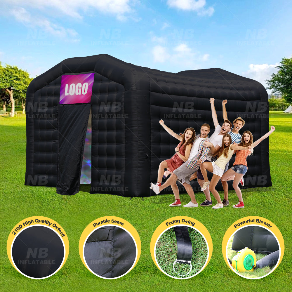 NB-TE034 Custom oxford Portable Party Tent House Black Inflatable Cube Party Nightclub Tent Inflatable Night Club Tent
