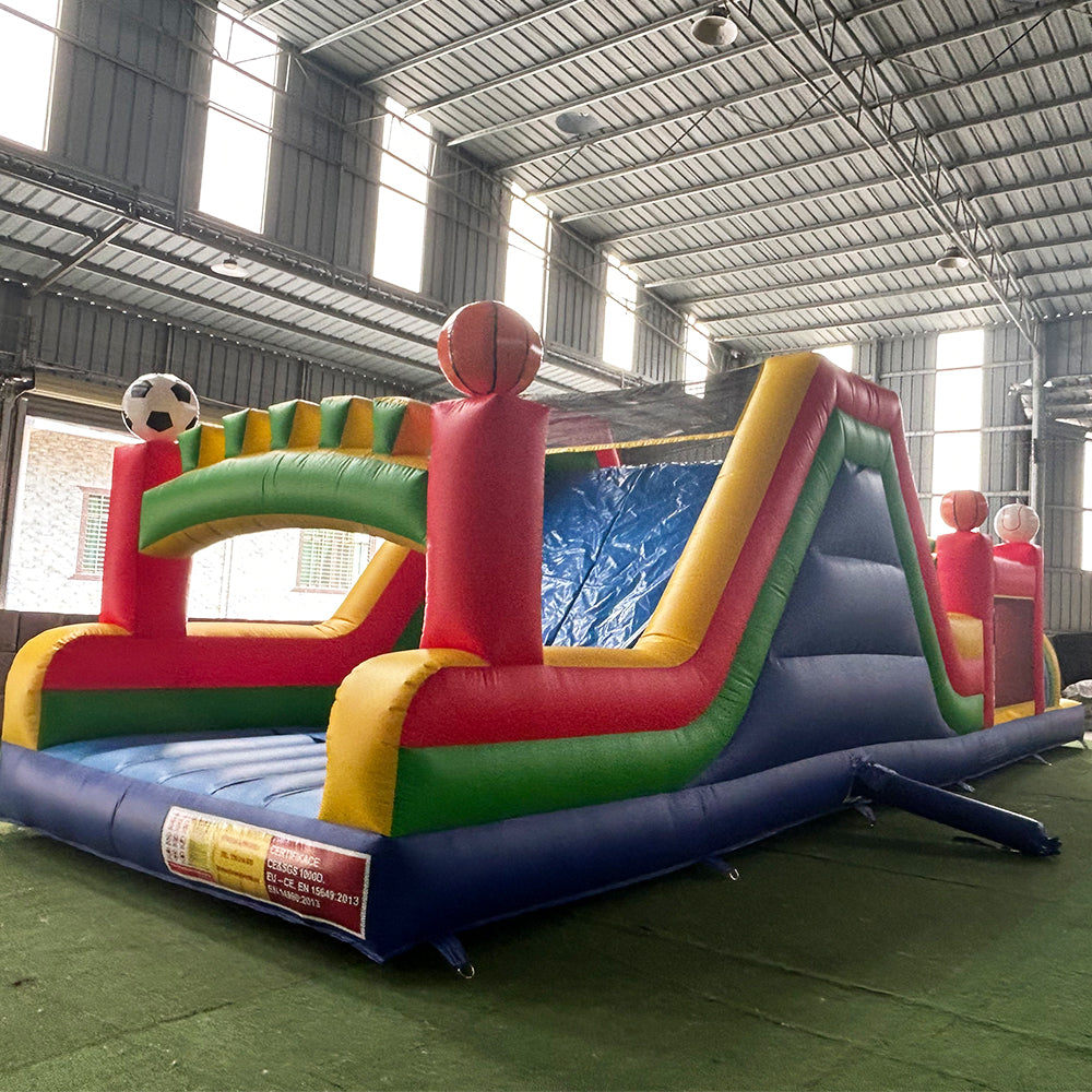 NB-OB060  Small Inflatable Obstacle Course Bounce House With Slide Sports Themed Inflatable Playground for Kids Outdoor Party Events