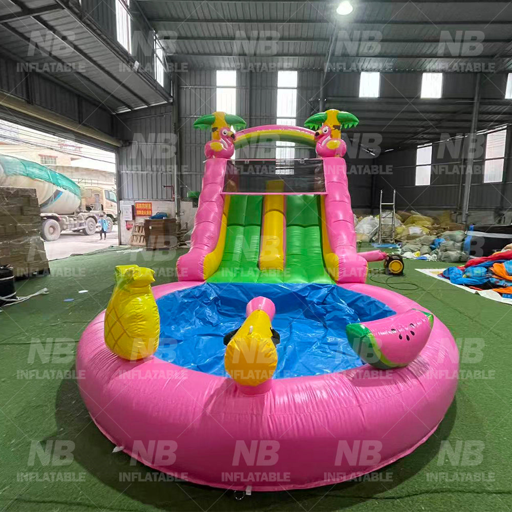 NB-SL057 Commercial PVC Inflatable Water Park Slides with Splash Pool Event Rental Inflatable Slide Small Water Park for Kids