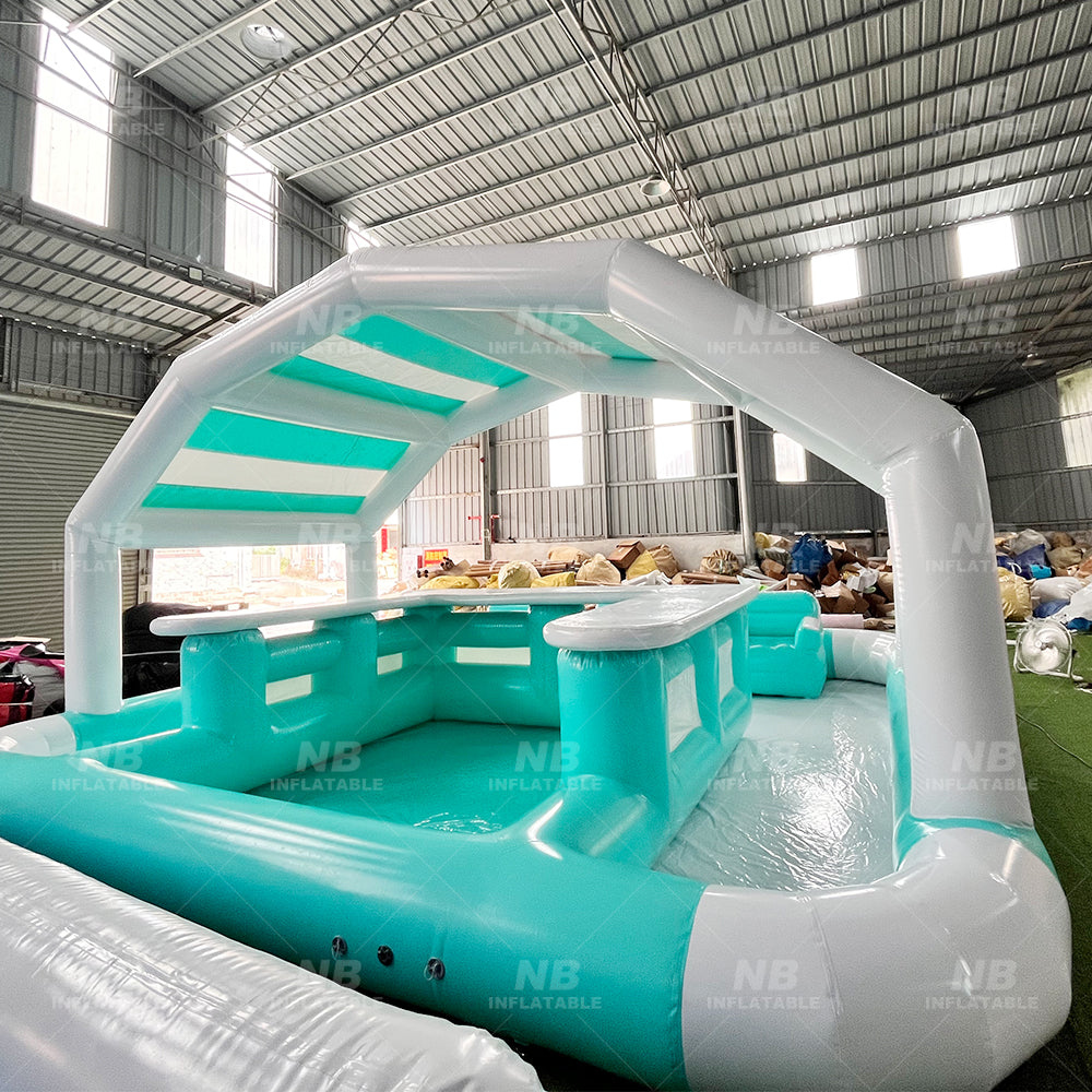 NB-PB028 Customized Backyard Water Swimming Pool Inflatable Sofa Pool bar Pub House Blow up Bars for Adults Party