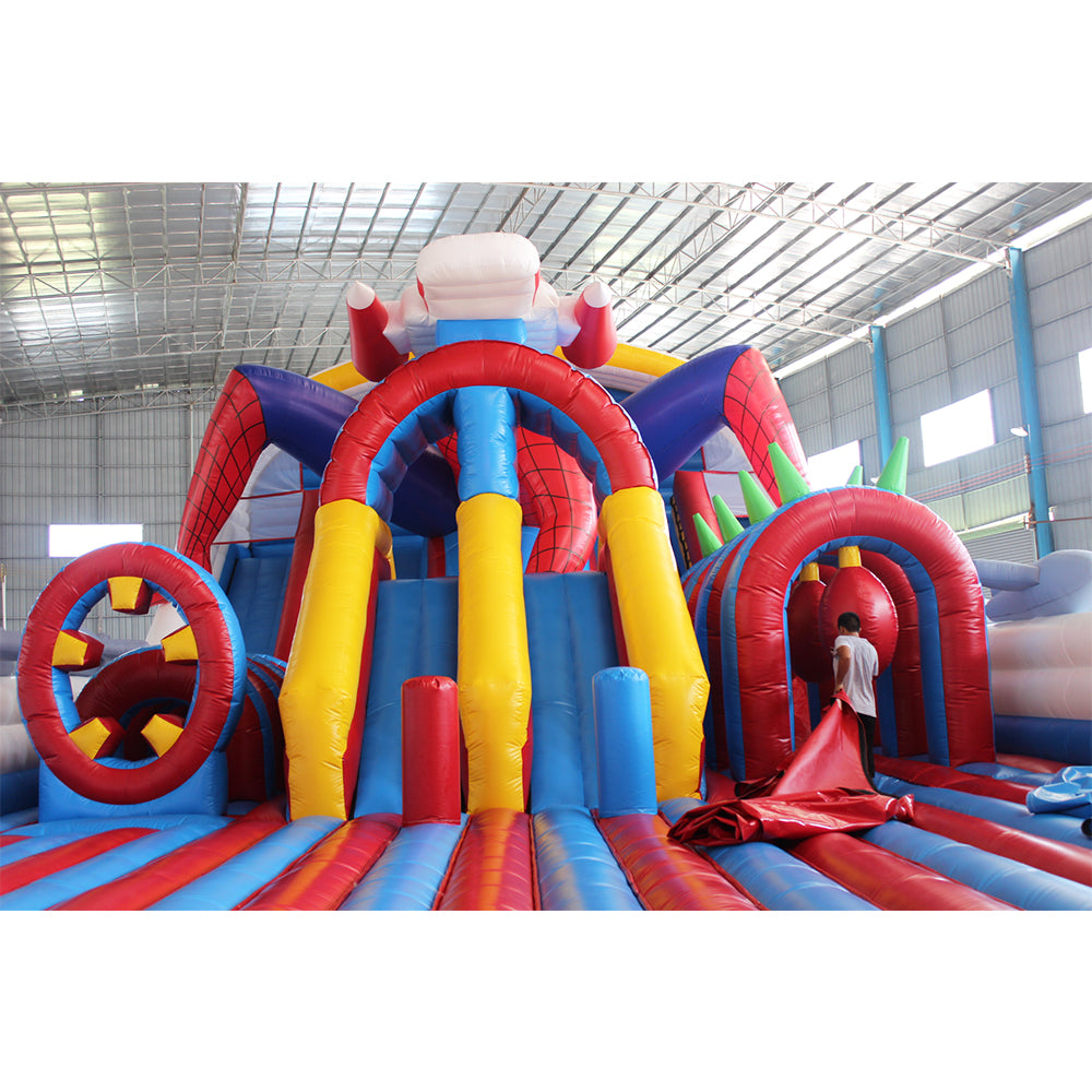 NB-BC055 Commercial Inflatable Bouncer Bounce House Orange Castle Waterslide Combo Dry Wet Water Slide